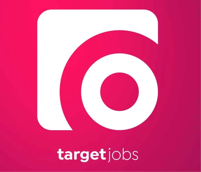 targetjobs logo and brand name, in white against a pink background